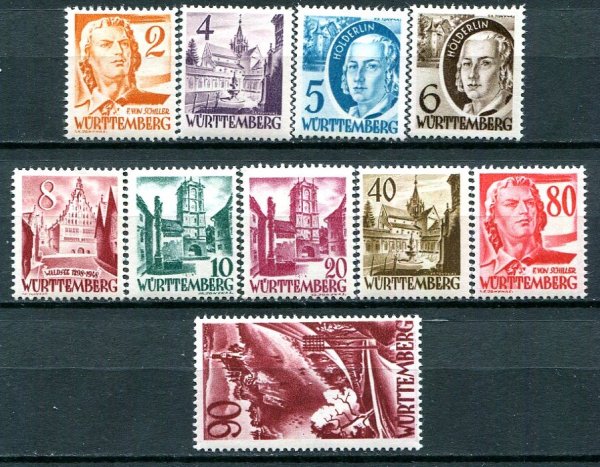 Wurttemberg Afa 35 - 44 Postfrisk