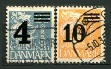 Danmark Afa 221 - 22 Stemplet
