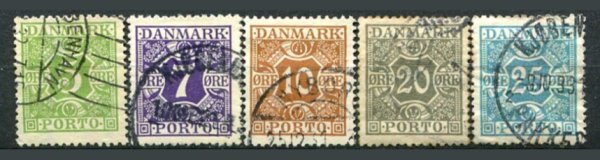 Danmark Afa 20 - 24 Stemplet Portomærker