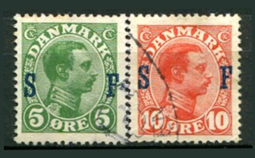 Danmark Afa 01 - 2 Stemplet S.F.