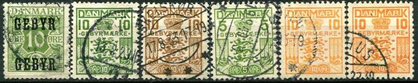 Danmark Afa 01 - 5a Stemplet Gebyr