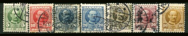 Danmark Afa 54 - 59 Stemplet