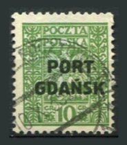 Polsk Post i Danzig Afa 19 Stemplet