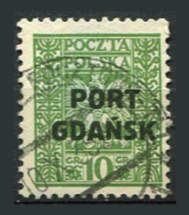 Polsk Post i Danzig Afa 19 Stemplet