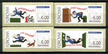 Færøerne 2008 Afa FA1 - FA4 Postfrisk Frankeringsetiketter