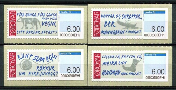 Færøerne 2009 Afa FB1 - FB4 Postfrisk Frankeringsetiketter
