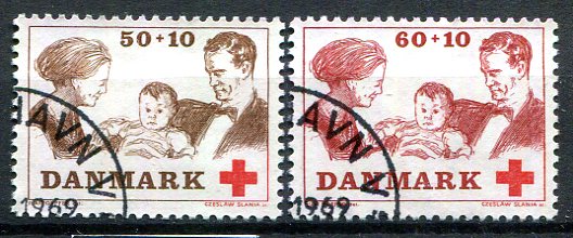 Danmark Afa 491 - 92 Stemplet