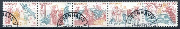 Danmark Afa 552 - 56 Stemplet Stribe