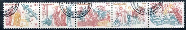 Danmark Afa 552 - 56 Stemplet Stribe