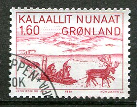 Grønland Afa 128 Stemplet