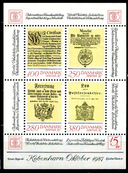 Danmark Afa 827 Postfrisk Miniark