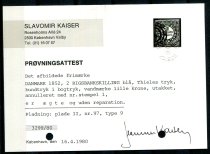 Danmark Afa 02B - plade II, nr. 97, type 9 Stemplet m/attest