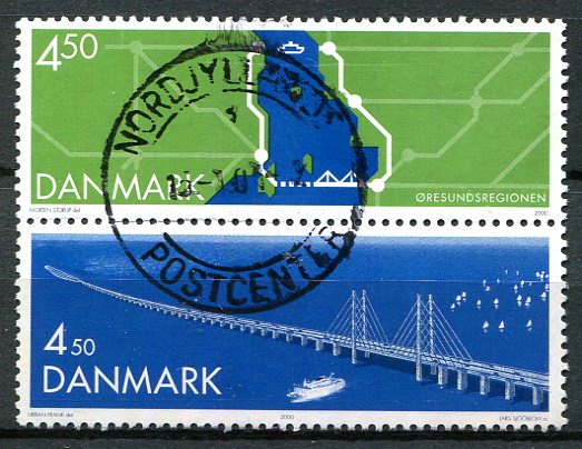Danmark Afa 1254 - 55 Stemplet Sammentryk