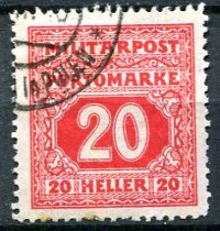 Bosnien-Herzegowina Afa 20 Stemplet Militærpost;Porto