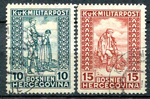 Bosnien-Herzegowina Afa 138 - 39 Stemplet Militærpost