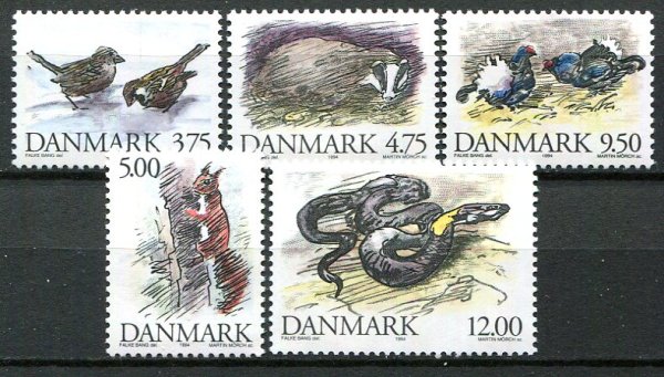 Danmark Afa 1076 - 80 Postfrisk