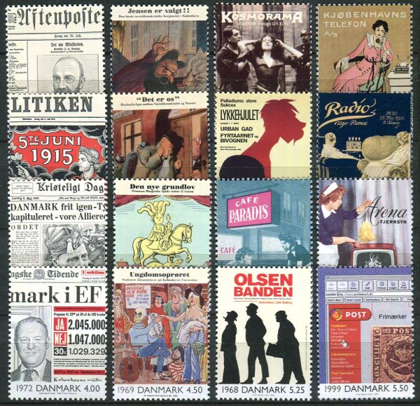 Danmark Afa 1250 - 53 + 57 - 60 + 66 - 69 Postfrisk