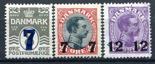 Danmark Afa 157 - 59 Ustemplet