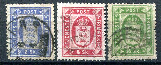 Danmark Afa 01 - 03 Stemplet Tjenestemærker