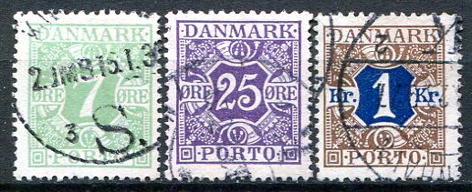 Danmark Afa 17 - 19 Stemplet Porto