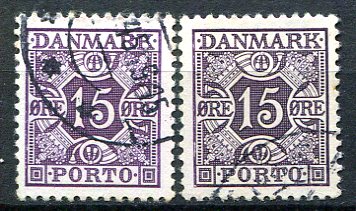 Danmark Afa 36 - 36a Stemplet Porto