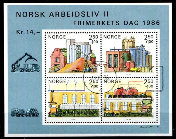 Norge Afa 955 Stemplet Miniark
