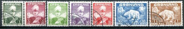 Grønland Afa 01 - 07 Stemplet