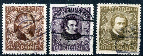 Østrig Afa 332a - 35a + 38a Stemplet