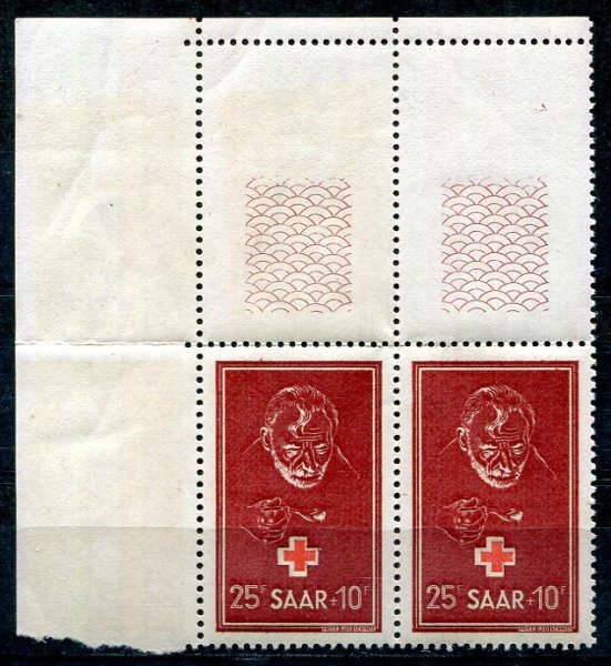 Saar Afa 287 Postfrisk parstykke