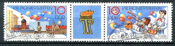 DDR Afa 2837 - 38 Stemplet Sammentryk