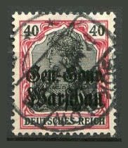 Tysk post i Polen Afa 15 Stemplet