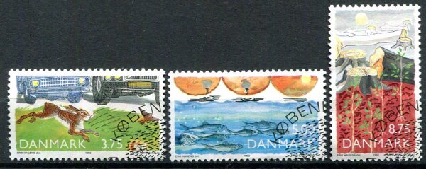 Danmark Afa 1020 - 22 Stemplet