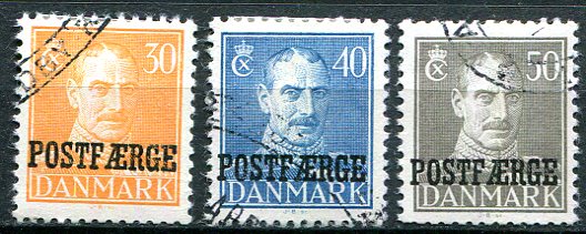 Danmark Afa 29 - 31 Stemplet Postfærge