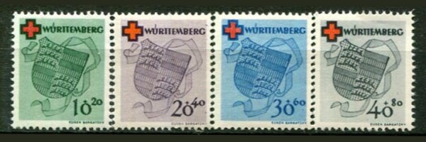 Wurttemberg Afa 30 - 33 Postfrisk