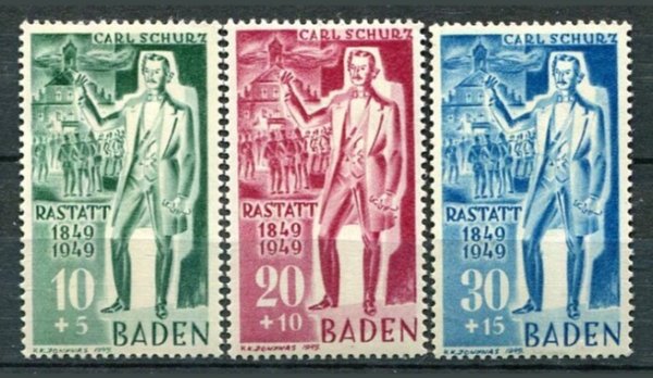 Baden Afa 53 - 55 Postfrisk