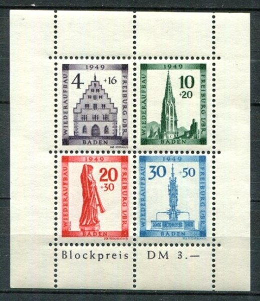 Baden Afa 37 Postfrisk Miniark