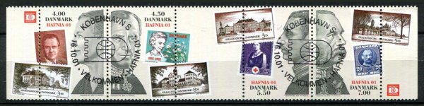Danmark Afa 1294 - 97 Stemplet Stribe