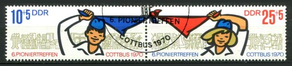 DDR Afa 1355 - 56 Stemplet Parstykke