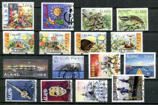 Åland 2002 komplet stemplet