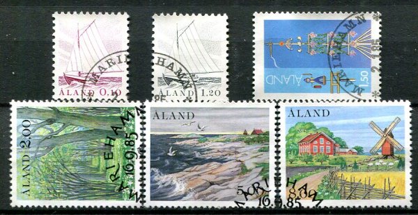 Åland 1985 komplet stemplet