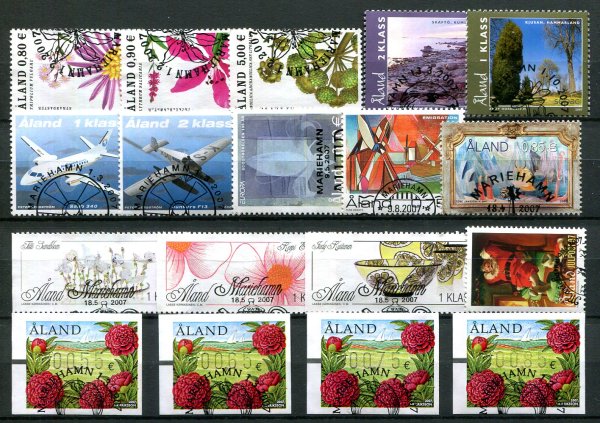 Åland 2007 komplet stemplet