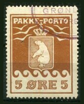 Grønland Afa 6 Stemplet Pakkeportomærke