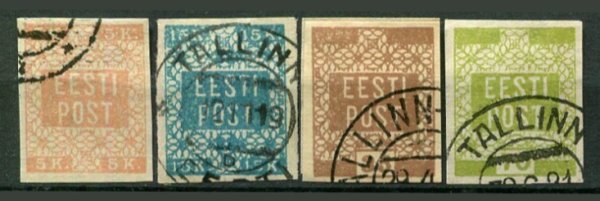 Estland Afa 01 - 4 Stemplet