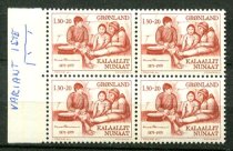 Grønland Afa 116X Postfrisk variant i 4-blok