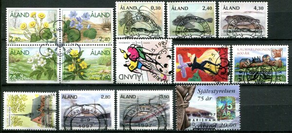 Åland 1997 komplet stemplet u/miniark