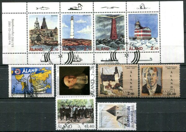 Åland 1992 komplet stemplet
