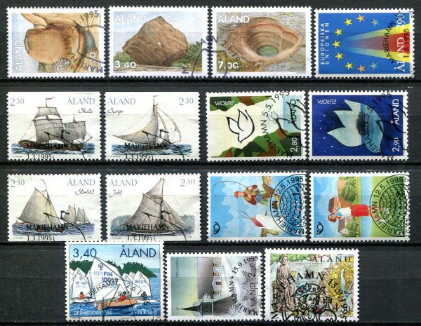 Åland 1995 komplet stemplet