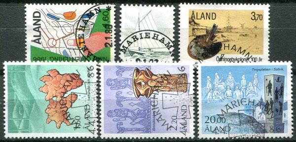Åland 1986 komplet stemplet