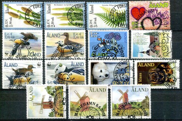 Åland 2001 komplet stemplet