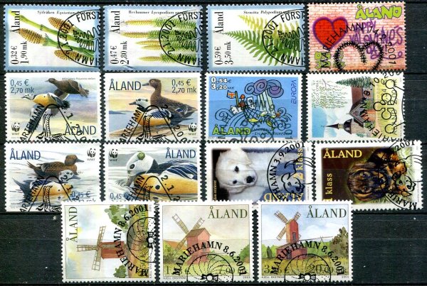 Åland 2001 komplet stemplet